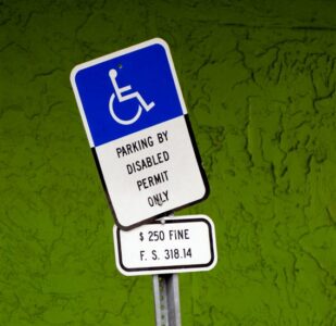 Disabled Parking Sign in Blue Color